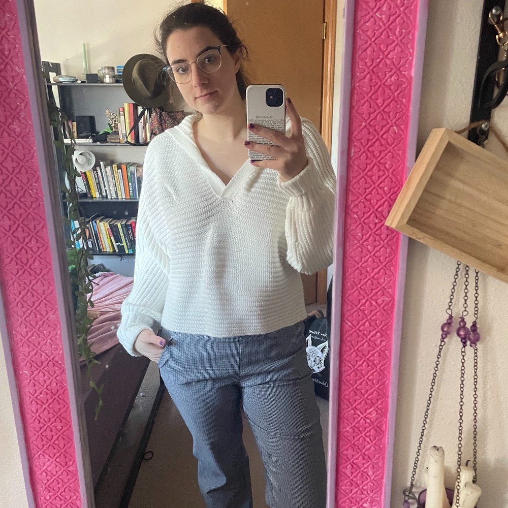 Cable Knit V-Neck Sweater